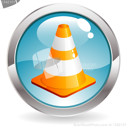 Image of Gloss Button with Traffic Cone