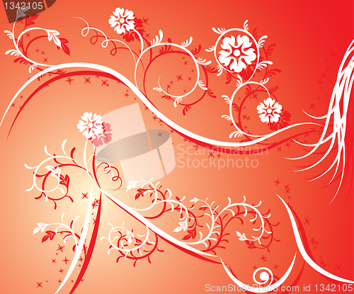 Image of Floral silhouette sexy girl, vector