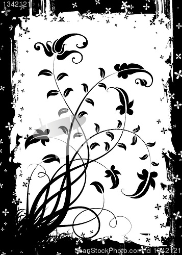 Image of Grunge floral frame