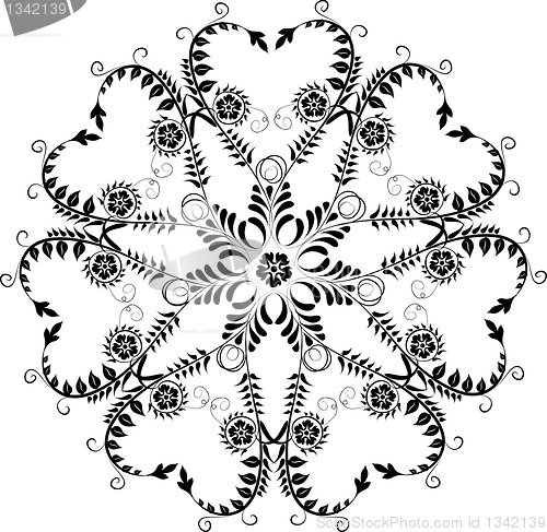 Image of Element for design, corner flower, vector