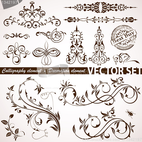 Image of Calligraphic and floral element