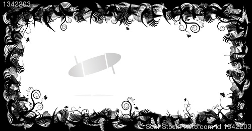 Image of Abstract floral frame, elements for design, vector