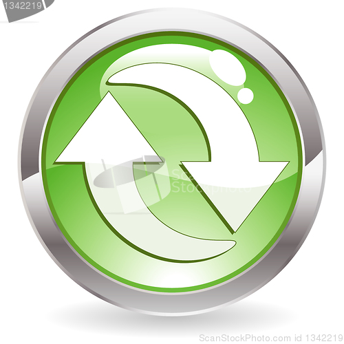 Image of Gloss Button with Recycling Symbol