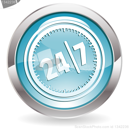 Image of Gloss Button with twenty four hours by seven days