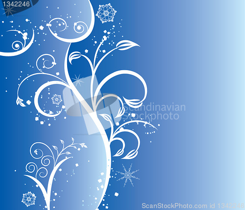 Image of Floral silhouette winter sexy girl, vector