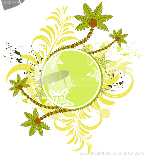Image of Grunge flower summer frame