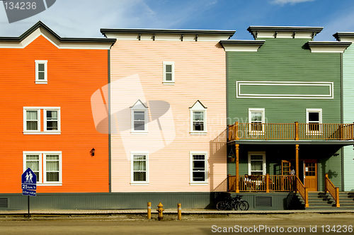 Image of Multicolored buildings in Dawson City