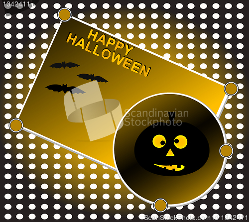 Image of Grinning pumpkin at night. Halloween background Vector