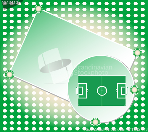 Image of soccer football field greetings card vector