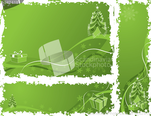 Image of Christmas grunge frame, elements for design, vector