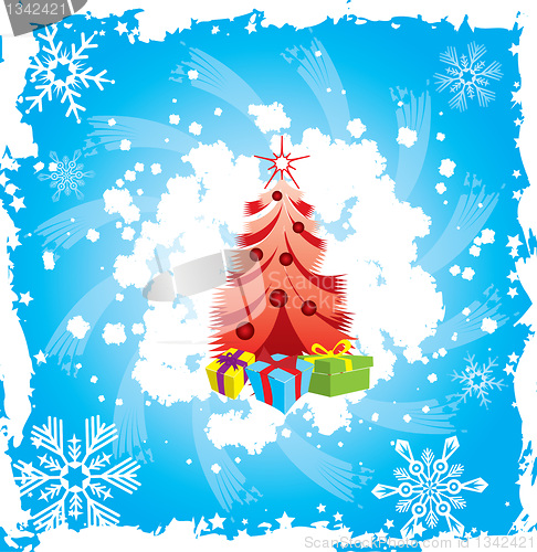 Image of Snowflake grunge frame, elements for design, vector