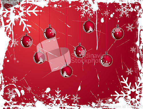 Image of Christmas snowflake grunge background, vector