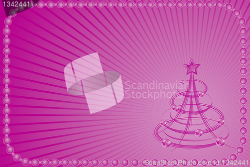 Image of Christmas background with stylized tree, vector