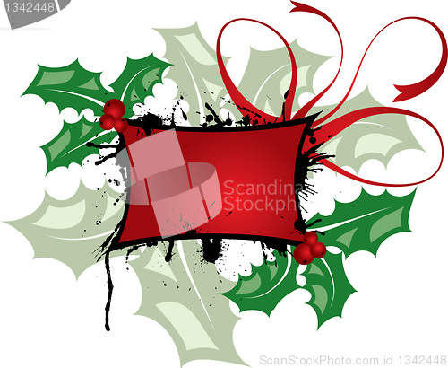 Image of Mistletoe grunge frame, elements for design, vector