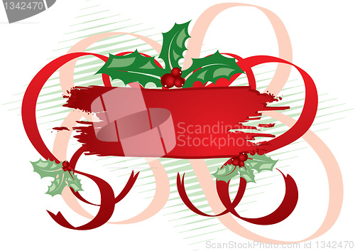 Image of Mistletoe grunge frame, elements for design, vector