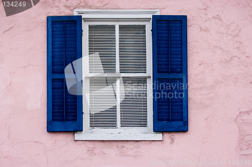 Image of Window on pink wall