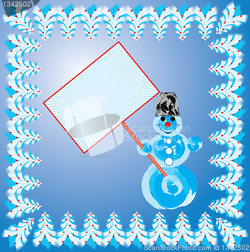 Image of Snow man background, vector