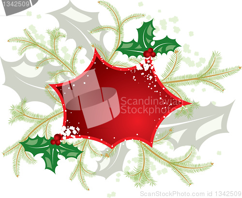 Image of Mistletoe christmas frame, elements for design, vector