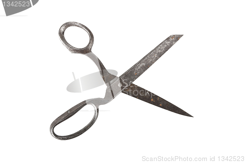 Image of Old scissors isolated on white with clipping path