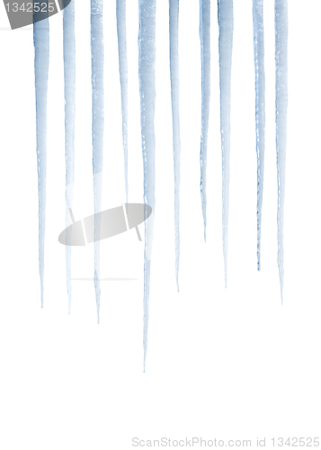 Image of Real icicles isolated on white