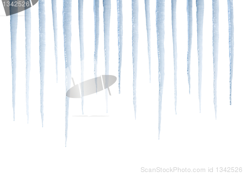 Image of Real icicles isolated on white