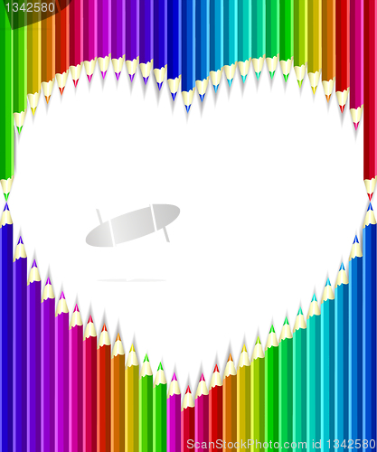 Image of Colored pencils heart shape