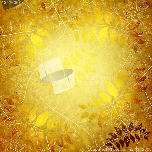 Image of Paper with gold leaves