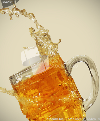 Image of beer mug with splash
