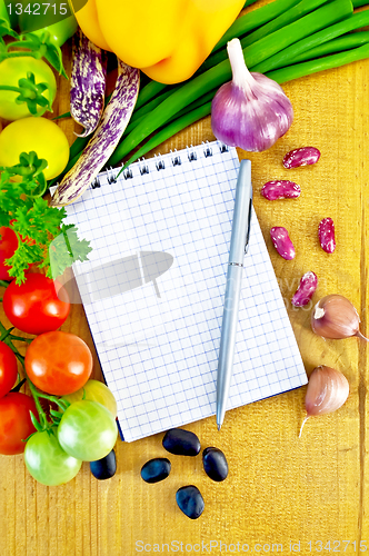 Image of Notepad with vegetables