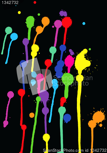 Image of colorful blots on a black background