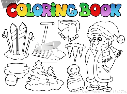 Image of Coloring book winter topic 3