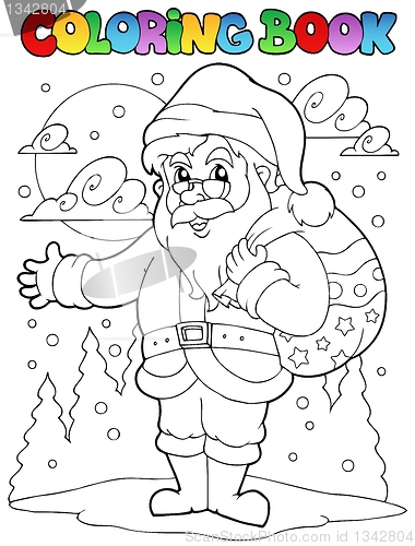 Image of Coloring book Santa Claus theme 1