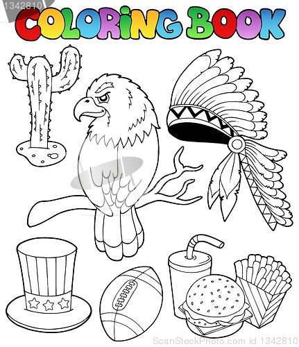 Image of Coloring book American theme images