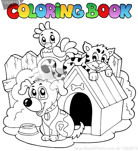Image of Coloring book with domestic animals