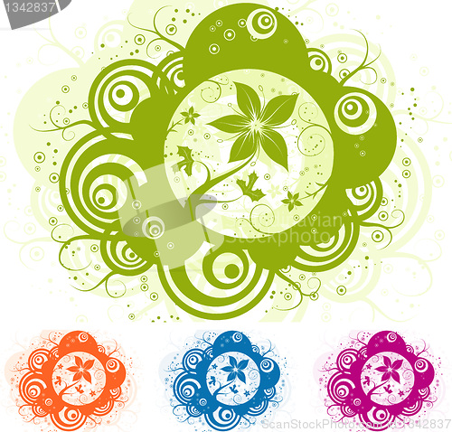 Image of Abstract floral element for design, vector