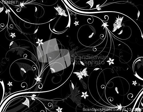 Image of Abstract floral pattern, vector