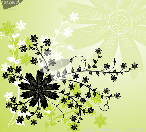 Image of Grunge background flower, elements for design, vector