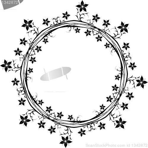Image of Flower frame, vector