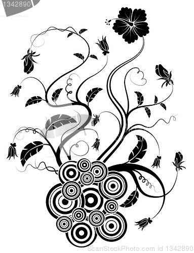 Image of Silhouette abstract flower