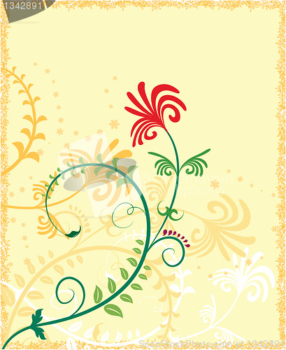 Image of Grunge background flower, elements for design, vector