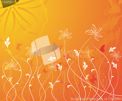 Image of Grunge floral background, vector