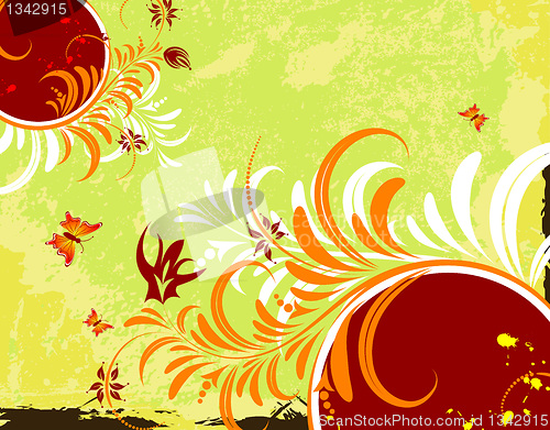 Image of Grunge flower background