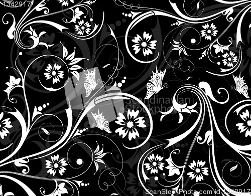 Image of Abstract floral pattern, vector