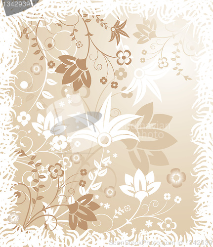 Image of Grunge floral background, elements for design, vector