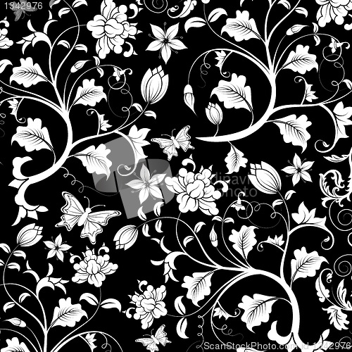 Image of Abstract floral pattern, vector