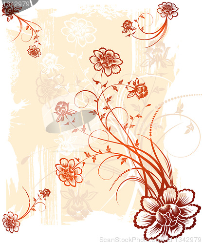 Image of Grunge floral background