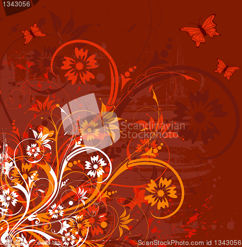 Image of Grunge floral background