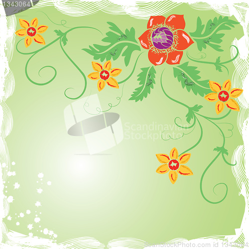 Image of Grunge background flower, elements for design