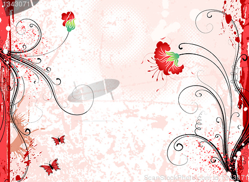Image of Grunge flower background