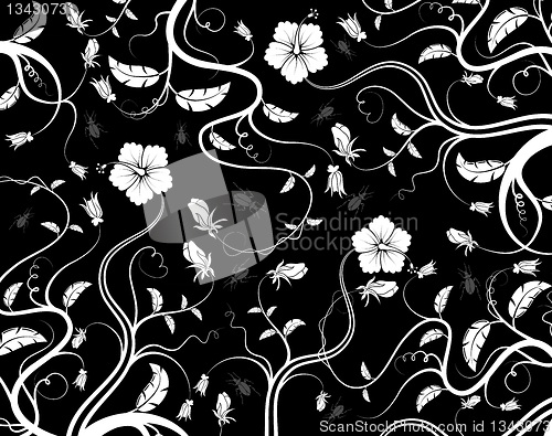 Image of Abstract floral pattern, vector